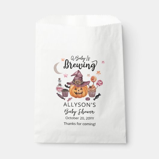 Sachets En Papier Un bébé brasse Jack-O-Lanterne Douche Halloween (Devant)