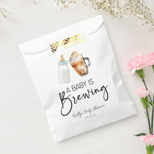 Sachets En Papier Un Bébé Brasse Une Bouteille Baby shower En Verre  (Scellé)