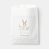 Sachets En Papier Un Bunny Pastel Printemps Bleu En vichy 1er Annive (Devant)