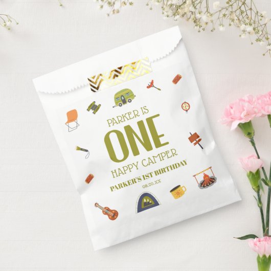 Sachets En Papier Un Camping Happy Camper 1er Anniversaire Fête (Scellé)