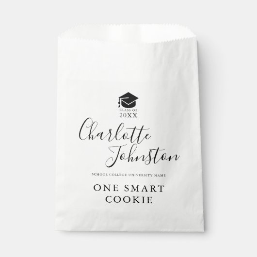 Sachets En Papier Un Cookie Smart Signature Script Graduation Party (Devant)