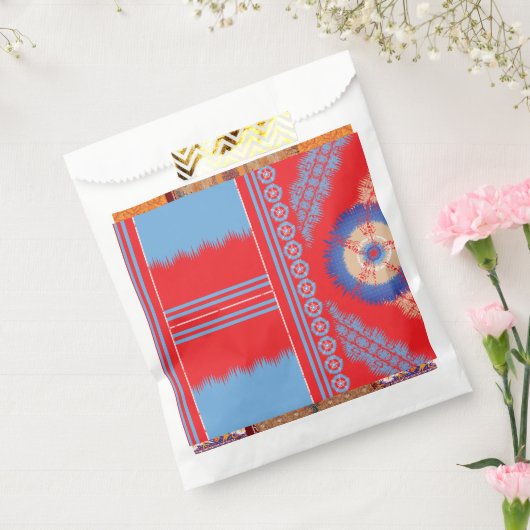 Sachets En Papier un design d'un motif rouge et bleu (Scellé)