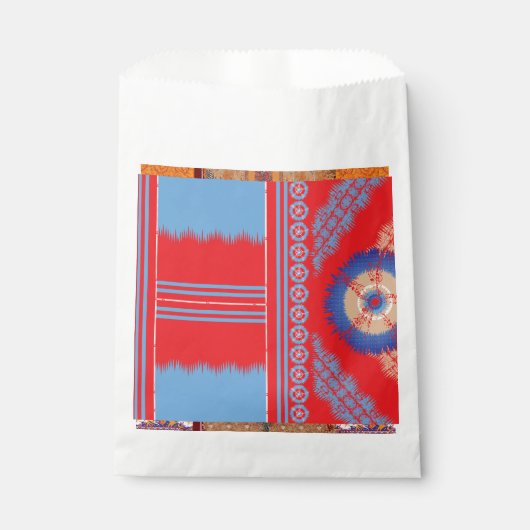 Sachets En Papier un design d'un motif rouge et bleu (Devant)