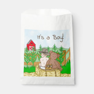 Sachets En Papier Un garçon BABY SHOWER Lil Cowboy Teddy Bear