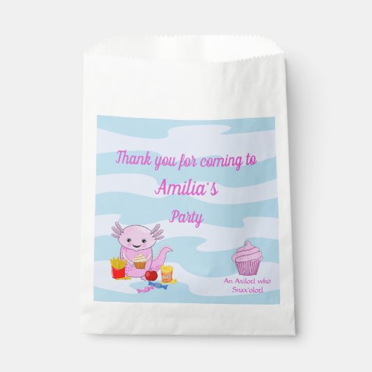 Sachets En Papier Un joli sac Axolotl Anniversaire Fête Favoriser (Devant)
