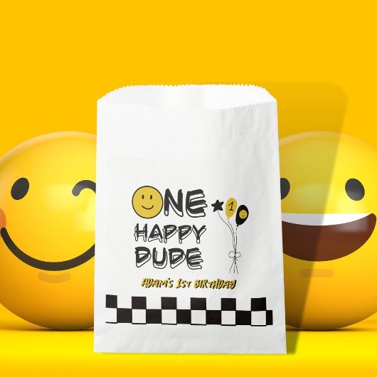 Sachets En Papier Un joyeux Mec Jaune sourire premier garçon 1er ann