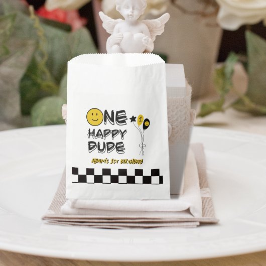 Sachets En Papier Un joyeux Mec Jaune sourire premier garçon 1er ann