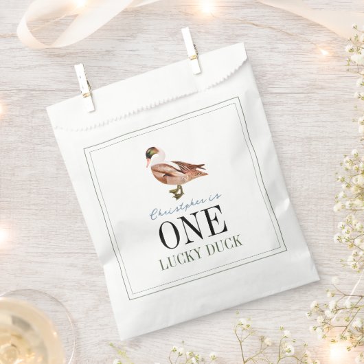 Sachets En Papier Un Lucky Duck Boy 1er anniversaire (Coupé)