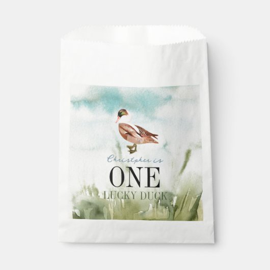Sachets En Papier Un Lucky Duck Field Boy 1er anniversaire (Devant)