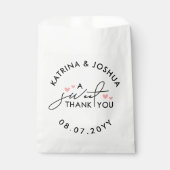 Sachets En Papier Un Merci Doux Coeurs Roses Mariage Faveur (Devant)