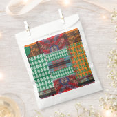 Sachets En Papier un motif vert et noir avec un arbre au milieu (Coupé)