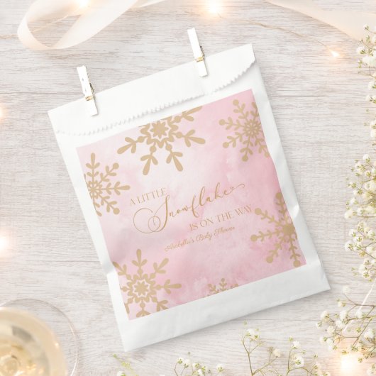 Sachets En Papier Un petit Baby shower de Wonderland Winter Flocon d (Coupé)