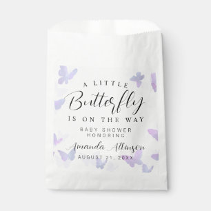 Sachets En Papier Un petit Baby shower pourpre à papillon