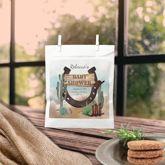 Sachets En Papier Un petit Baby shower Western Boy Cowboy