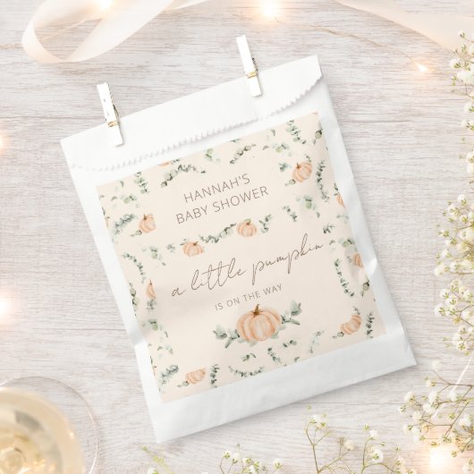 Sachets En Papier Un petit Citrouille se trouve sur le Baby shower W (Coupé)