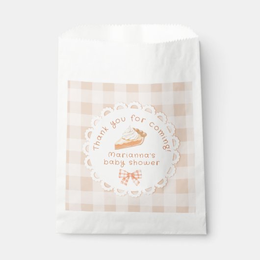 Sachets En Papier Un petit Merci à Baby shower à tarte (Devant)
