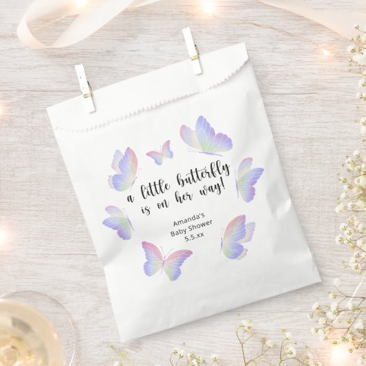 Sachets En Papier Un petit papillon est en chemin Baby shower (Coupé)