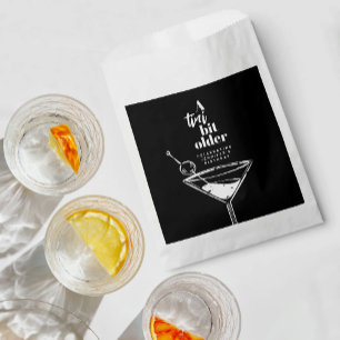 Sachets En Papier Un Tini Un Peu Vieux Martini Noir Fête d'Anniversa