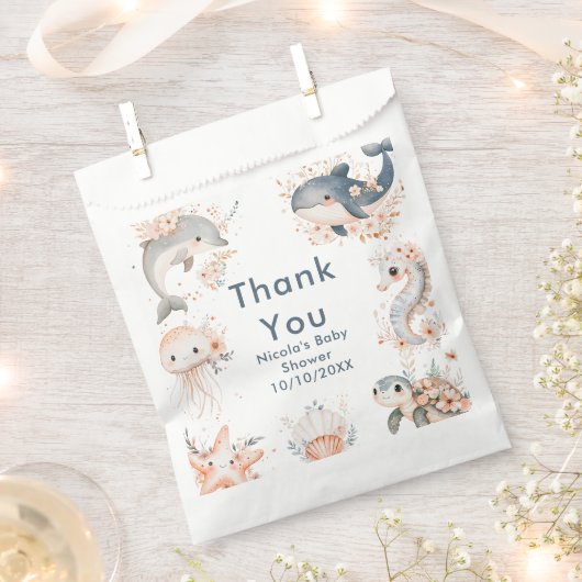 Sachets En Papier Under The Sea Animals Birthday Party (Coupé)