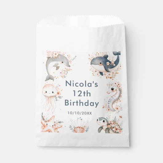 Sachets En Papier Under The Sea Animals Birthday Party (Devant)