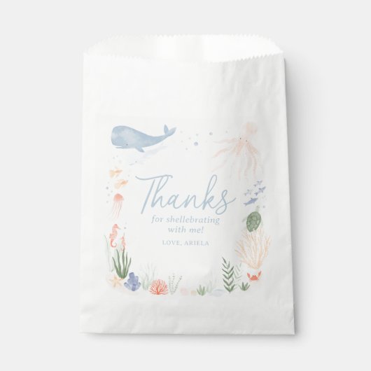 Sachets En Papier Under the Sea Birthday Merci pour les brise-vent (Devant)