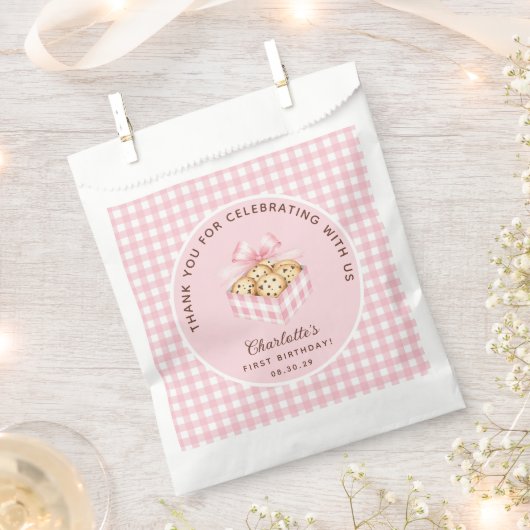 Sachets En Papier Une douce Fille Cookie Première fête d'anniversair (Coupé)