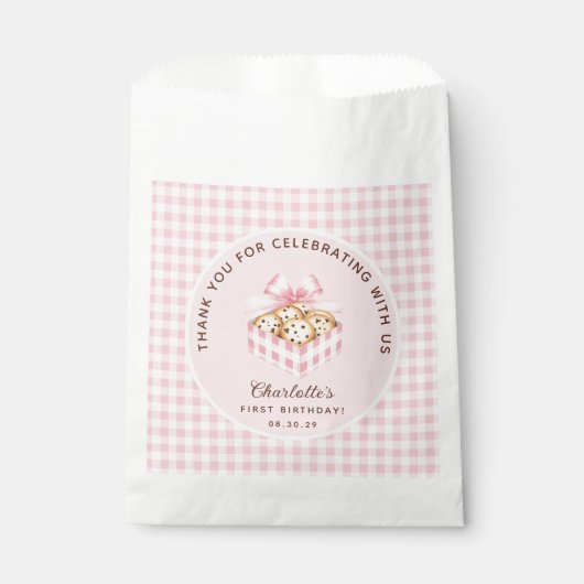 Sachets En Papier Une douce Fille Cookie Première fête d'anniversair (Devant)