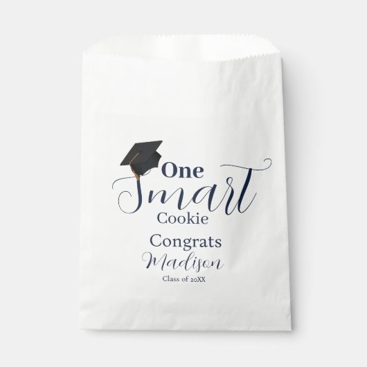 Sachets En Papier Une fête de graduation bleu marine biscuit (Devant)