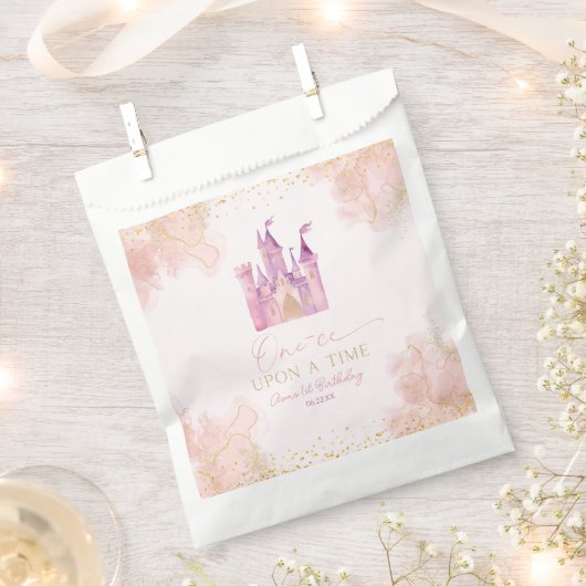 Sachets En Papier Une fois Princesse 1er anniversaire fête (Coupé)