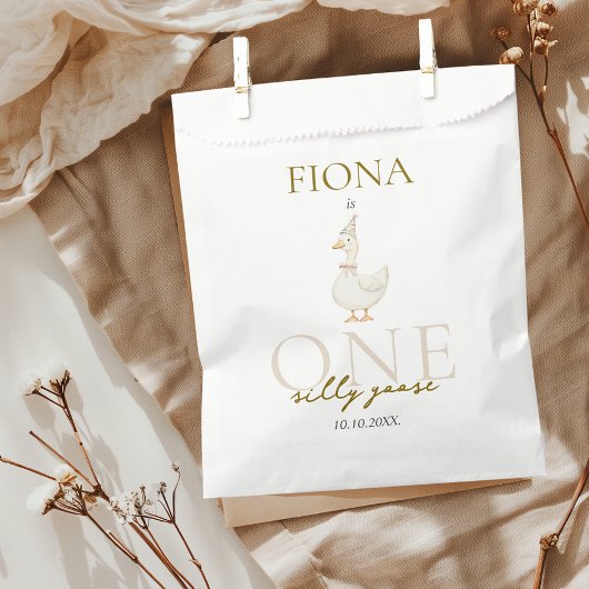 Sachets En Papier Une oie bête En vichy 1er anniversaire