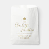 Sachets En Papier Une Smart Cookie Gold Script Graduation Party (Devant)