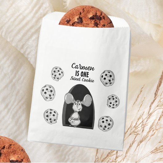 Sachets En Papier Une Souris Un Cookie Sucré Premier Anniversaire