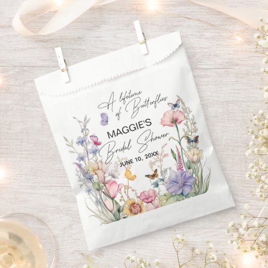 Sachets En Papier Une vie de papillons Fleur sauvage Fête des mariée (Coupé)