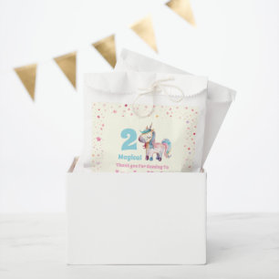 Sachets En Papier Unicorn Deux Magiques 2e fête d'anniversaire