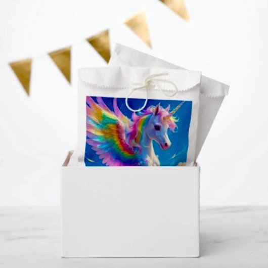 Sachets En Papier Unicorne de la danse ailée arc-en-ciel