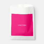 Sachets En Papier Unicorne rose chaud fuchsia blanc personnalisé min (Devant)