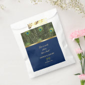 Sachets En Papier Unique Marine Blue Gold Peacock Feaths Mariage (Scellé)