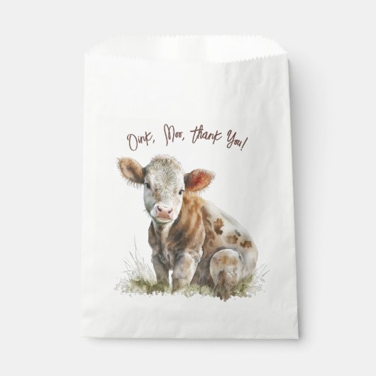 Sachets En Papier Vache animale de ferme rustique (Devant)
