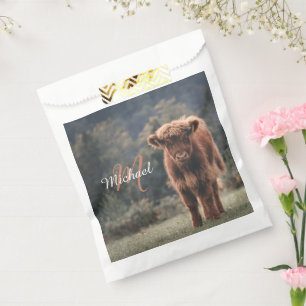 Sachets En Papier Vache de Highland calvaire herbe d'automne monogra