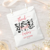 Sachets En Papier Vache fête d'anniversaire vache motif rose merci (Coupé)