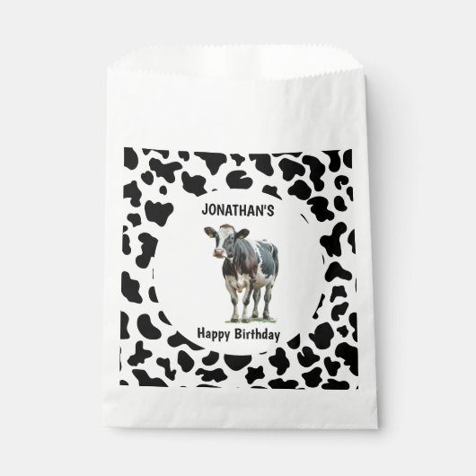 Sachets En Papier Vache Noir et blanc (Devant)