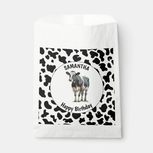 Sachets En Papier Vache noire et blanche (Devant)