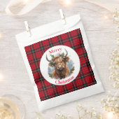 Sachets En Papier Vache rouge À damiers Noël Highlander (Coupé)