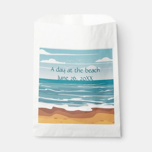 Sachets En Papier Vagues de l'océan bleu (Devant)