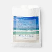 Sachets En Papier Vagues tropicales Océan Photographie Plage Mariage (Devant)