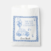 Sachets En Papier Valentine 1er anniversaire Bleu ballon et voiture (Devant)
