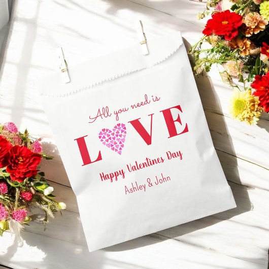 Sachets En Papier Valentines Galentines Rouge amour Coeur mignonne