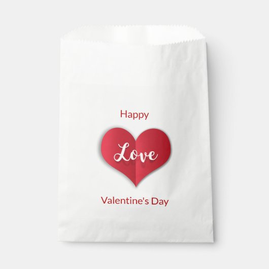 Sachets En Papier Valentines Rouge Papier Plié Coeur - Favoriser le (Devant)