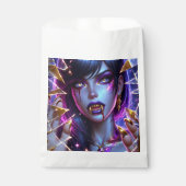 Sachets En Papier Vampire avec yeux d'or et dents Halloween (Devant)