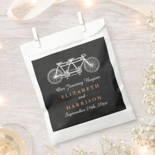 Sachets En Papier Vélo Tandem Sur Mariage Chalkboard
